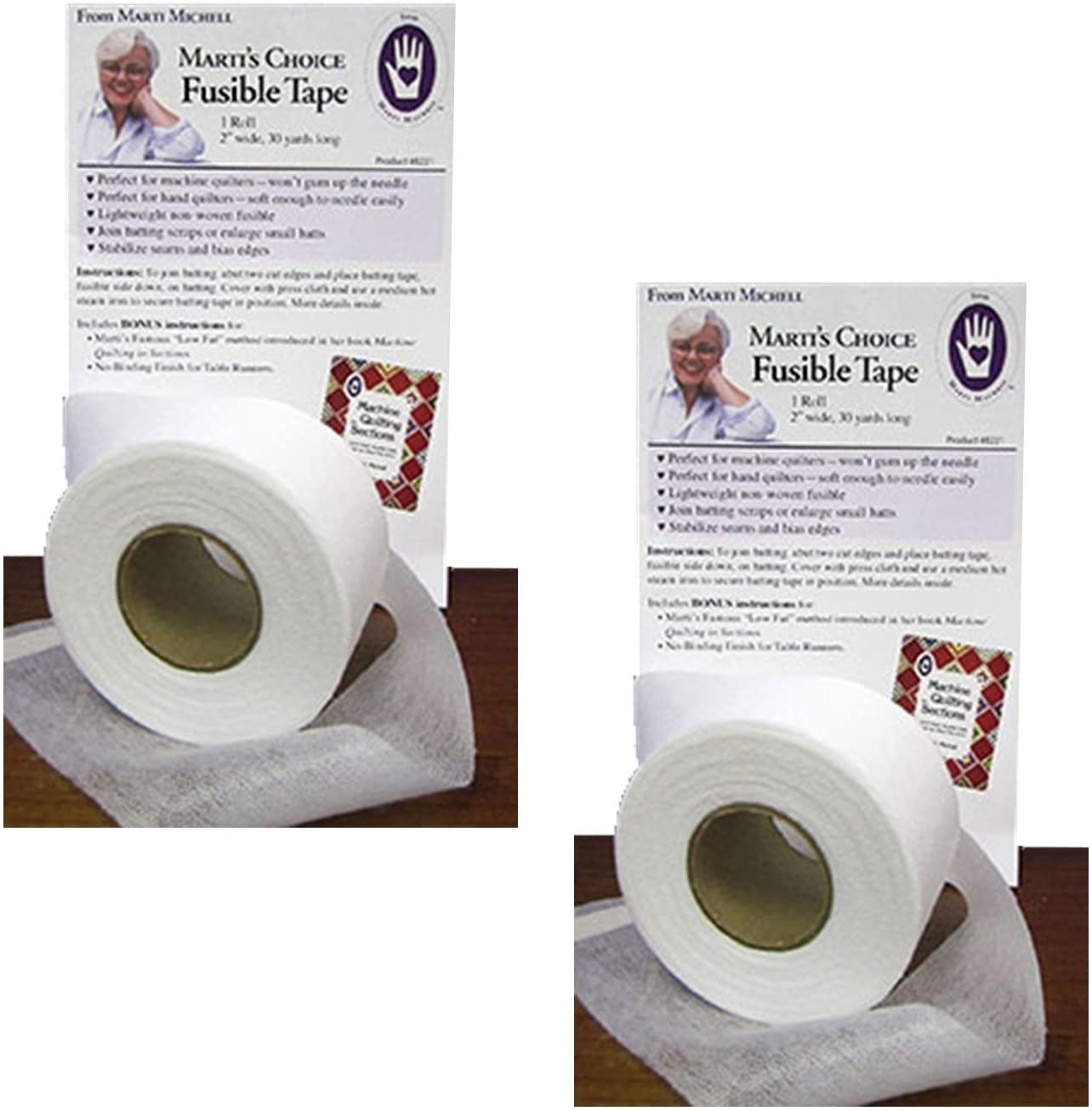 Marti Michell Fusible Tape - 2-Inch Wide, 60 Yards, Single-Sided, White