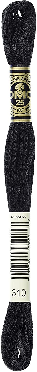 DMC 6-Strand Embroidery Cotton Floss, Black (117-310)