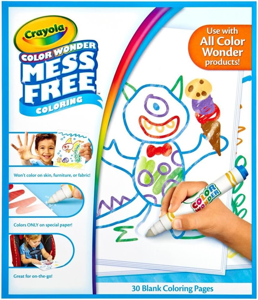 Crayola Color Wonder Mess Free Coloring, Blank Coloring 30 Pages, Gifts for Toddlers, Ages 3, 4, 5