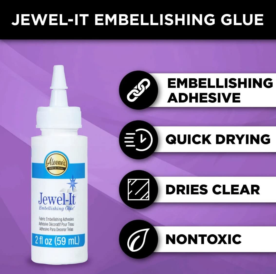 Jewel-It Embellishing Glue 2oz Fabric Glue and Adhesive with Pixiss Accessories Needle Tip Tweezers, and 2 Jewel Picker Pencils