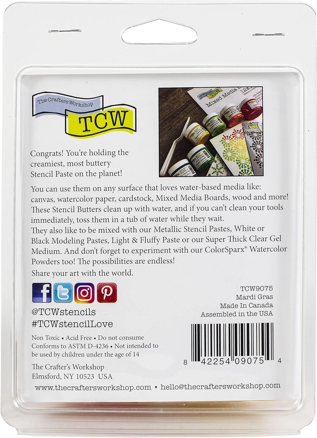 Crafters Workshop Mardi GRAS Stencil Butter 4/PKG, 4 x 2oz