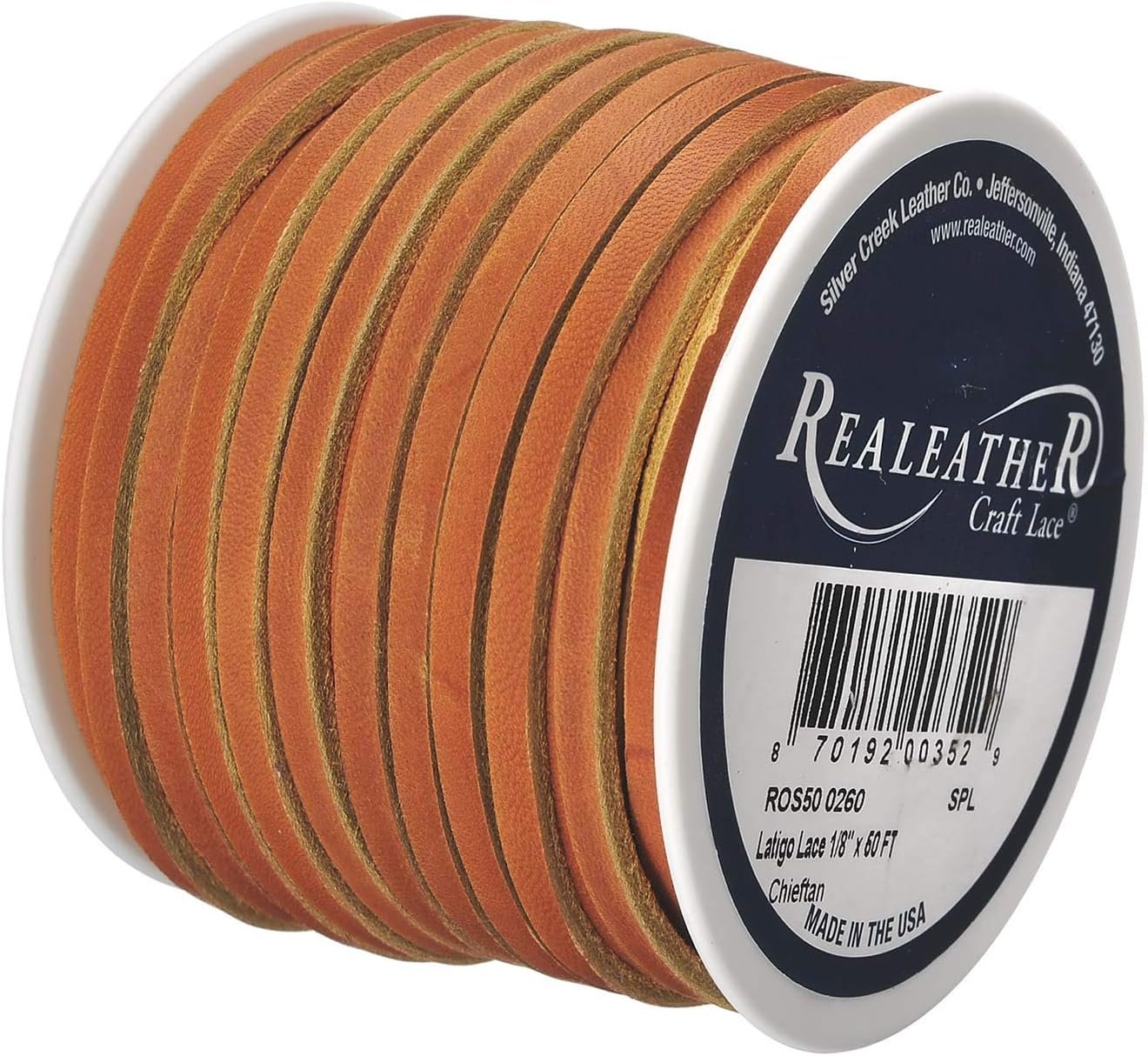 Realeather Latigo Lace Spool, 1/8" x 50', Chieftain