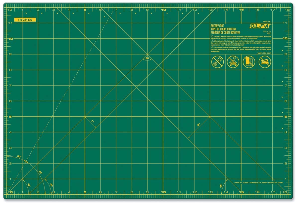 OLFA 9880 RM-CG 12-Inch x 18-Inch Self-Healing Double-Sided Rotary Mat