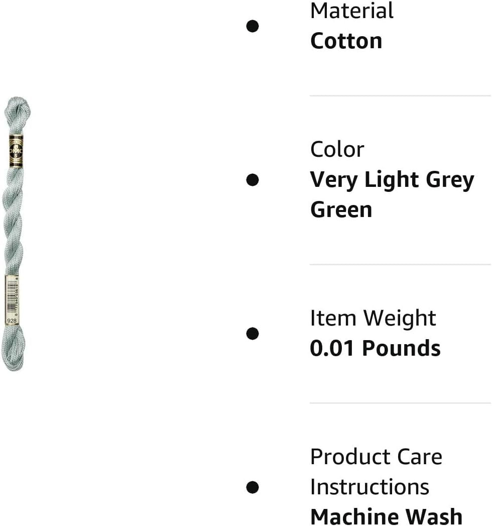 DMC 115 3-928 Pearl Cotton Thread, Very Light Grey/Green
