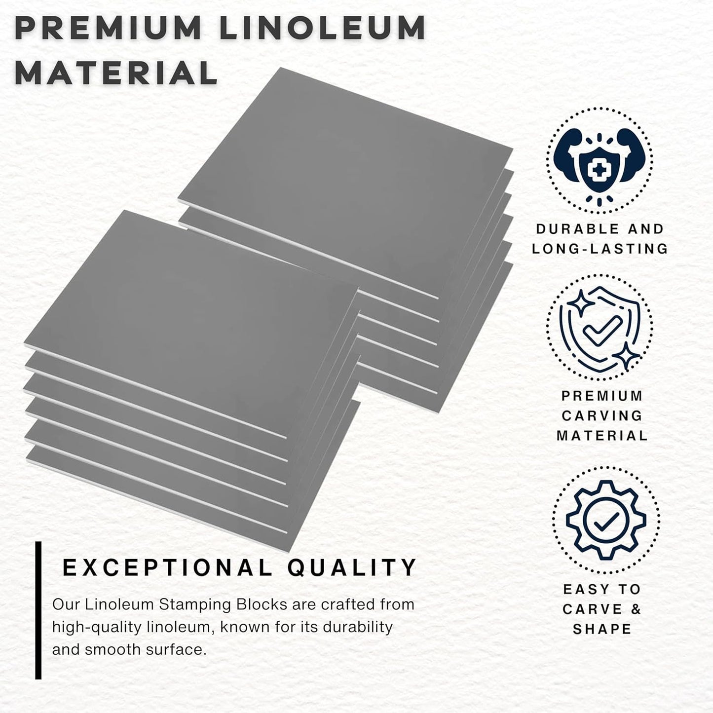 Linoleum Blocks for Printmaking - Printmaking Supplies from Pixiss - Linocut Rubber Stamps (12 Pack) 8"x10"x1/8" - Stamp Block for Stamp Making Kit - Linoleum Block Printing Kit for Relief Printing