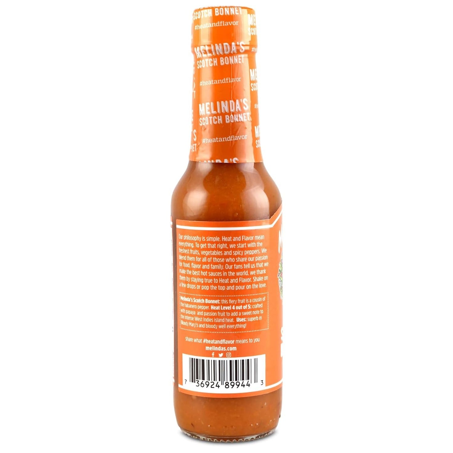Melinda’s Scotch Bonnet Hot Sauce - Gourmet Scotch Bonnet Pepper Sauce - Made with Scotch Bonnet Peppers, Carrots, Papaya & Lime Juice - Keto, Kosher, Vegan, Gluten Free Hot Sauce - 5oz, 1 Pack