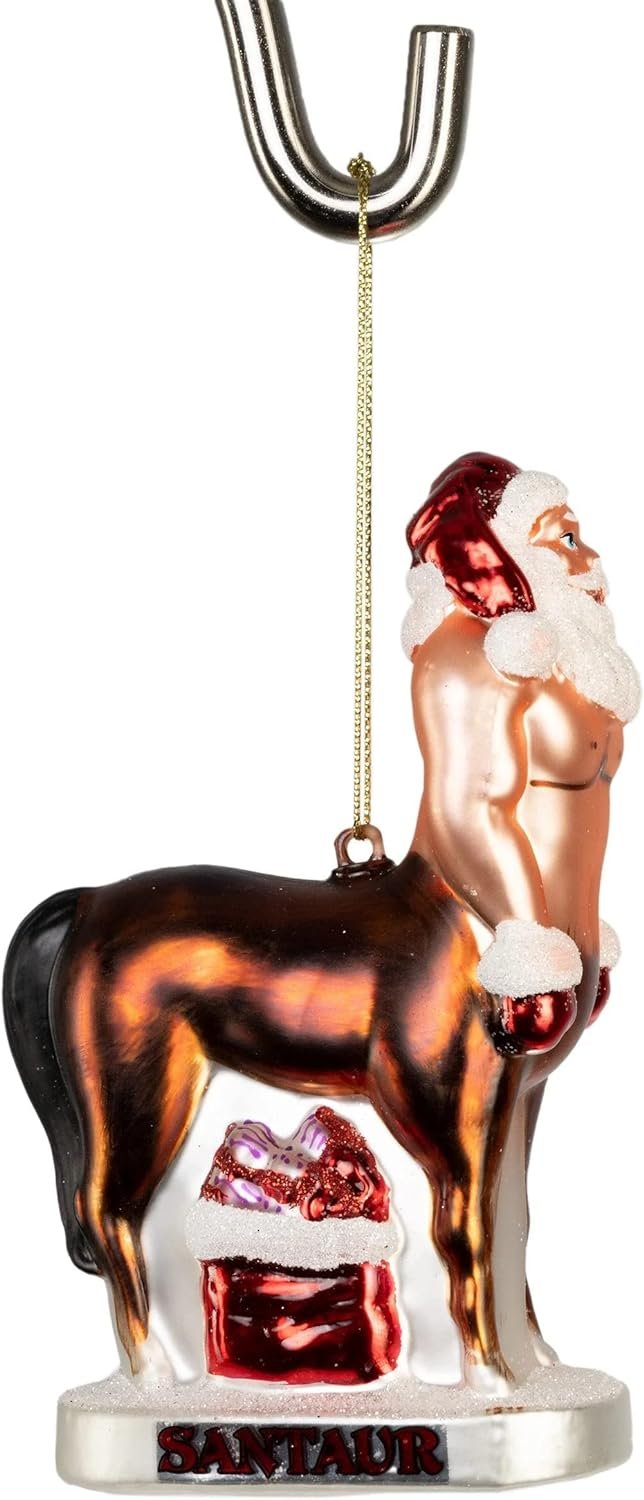 Mcphee Archie Santaur Hand Blown Glass Ornament