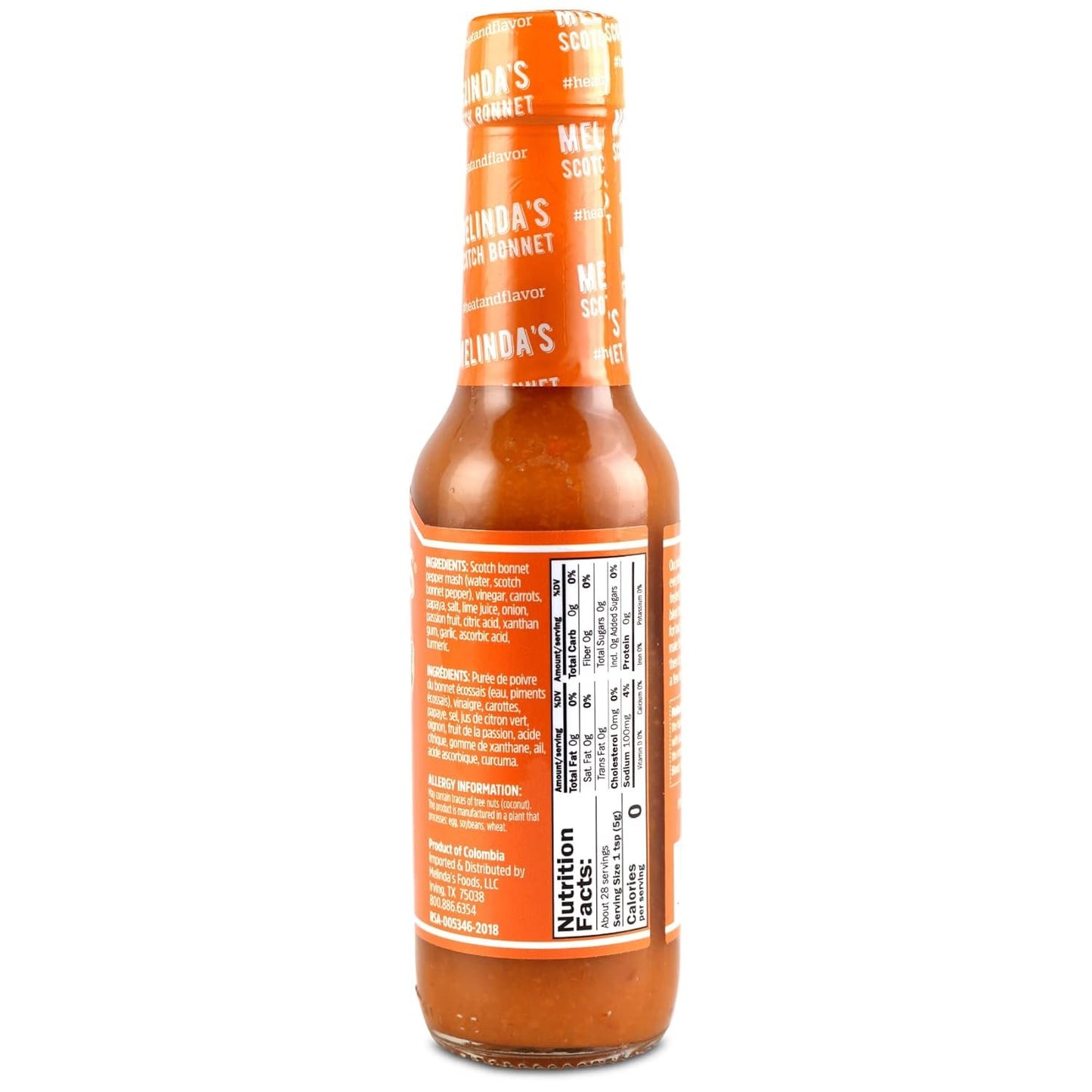 Melinda’s Scotch Bonnet Hot Sauce - Gourmet Scotch Bonnet Pepper Sauce - Made with Scotch Bonnet Peppers, Carrots, Papaya & Lime Juice - Keto, Kosher, Vegan, Gluten Free Hot Sauce - 5oz, 1 Pack