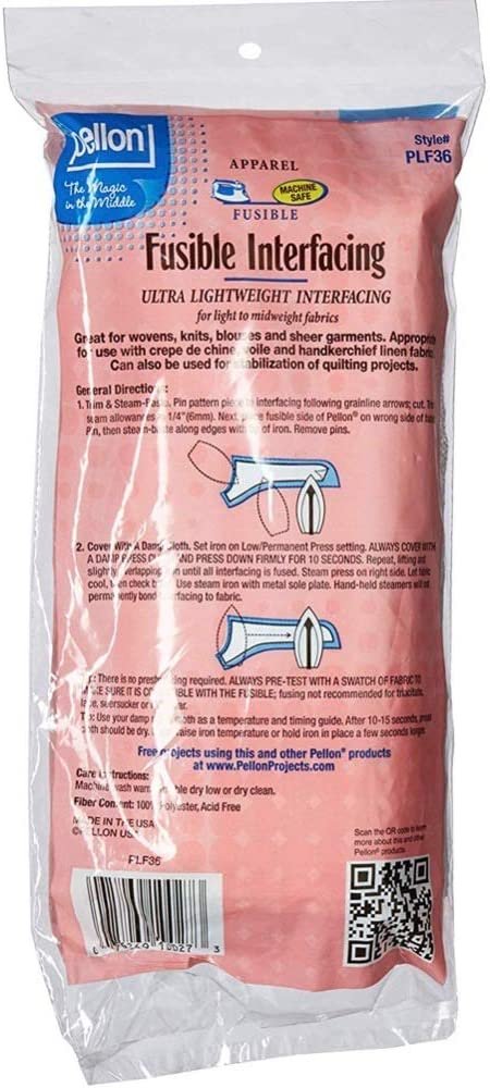 Pellon 15 inches x 3 yards White Fusible Interfacing, 2 Pack
