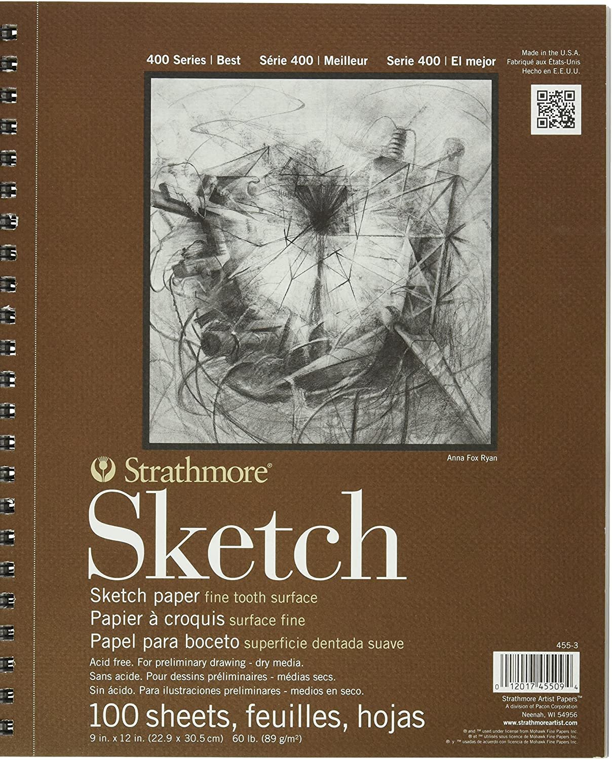 Strathmore 455-3 Drawing & Sketch Paper, White (3 Pack)