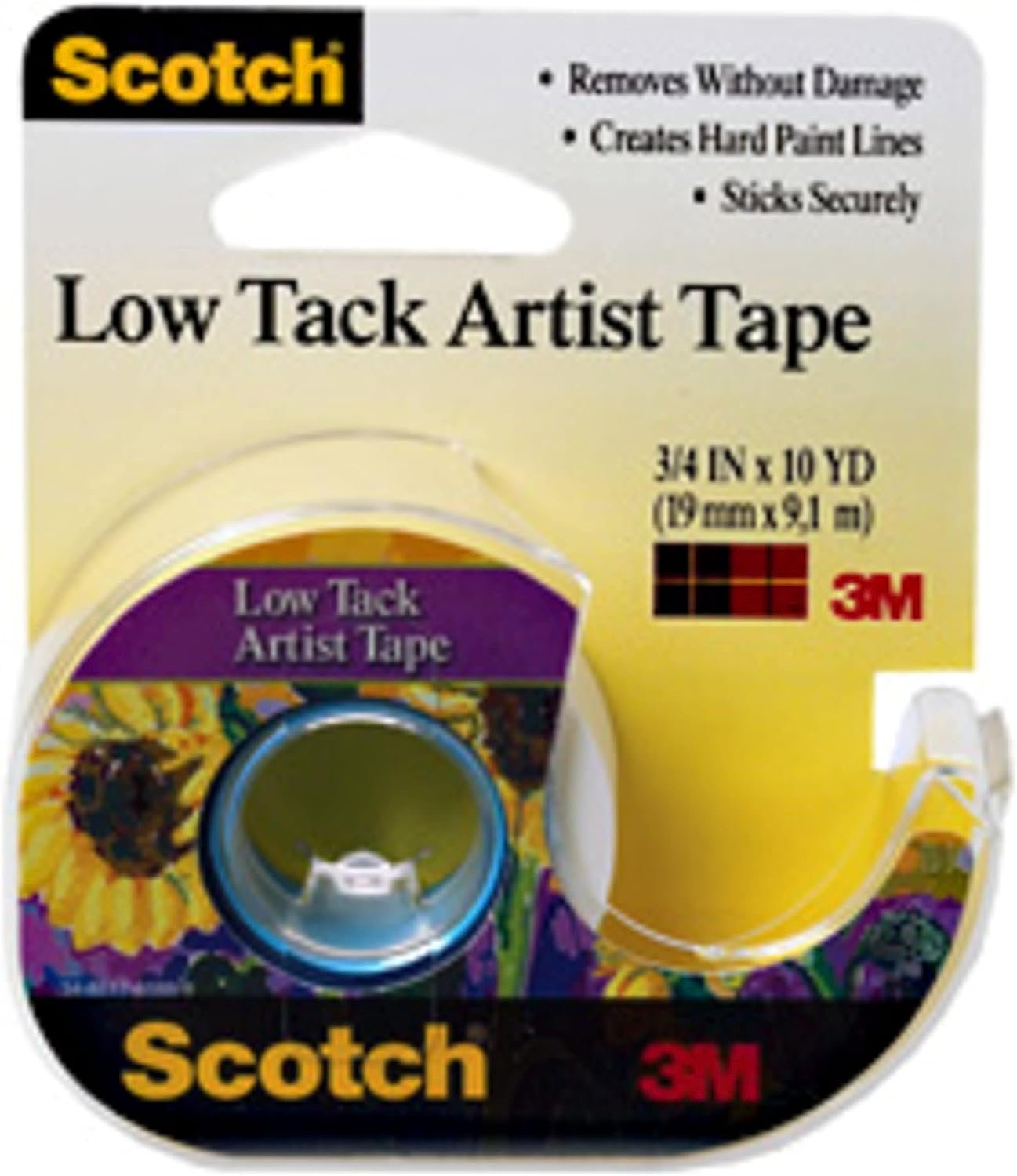 3M Safety Scotch Artist Tape, 3/4-Inch x 10-Yards, White, Low Tack (FA2020)
