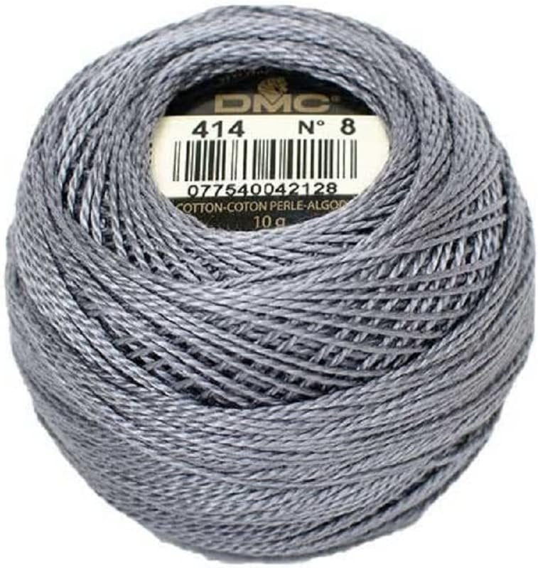 DMC 116 8-414 Pearl Cotton Thread Balls, Dark Steel Grey, Size 8