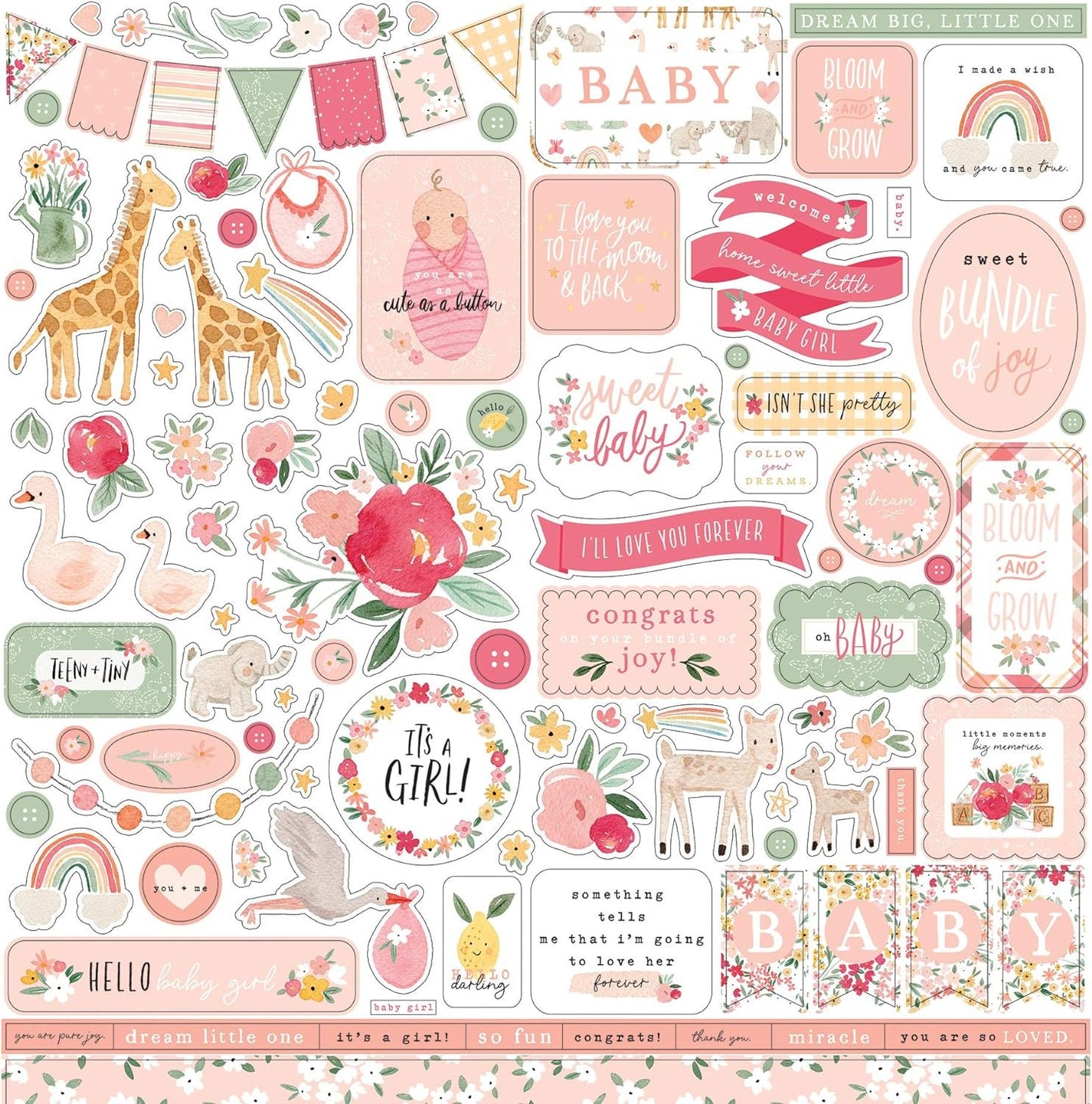 Echo Park Paper Company Welcome Baby Girl Element Sticker