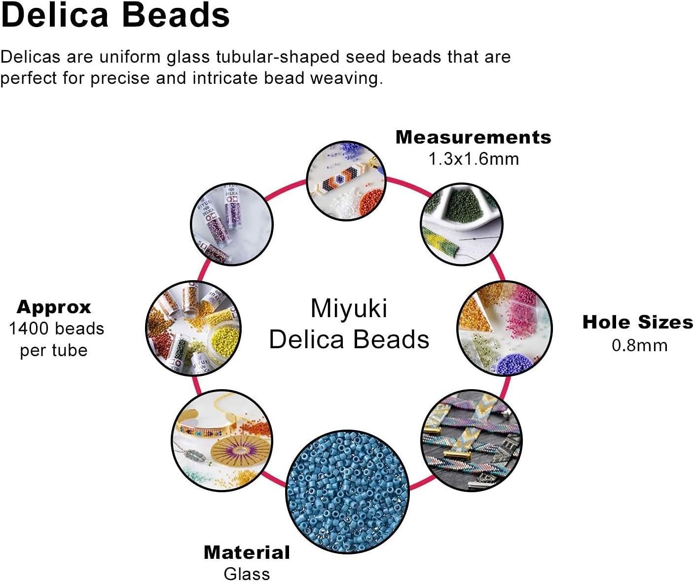 Miyuki Delica Seed Beads Bundle: Size 11/0, Peach Matte Opaque Palette Collection DB1510, DB1512, DB1513 - 3 Tubes of 7.2 Grams ea