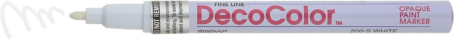 UCHIDA 200-C-0 Marvy Deco Color Fine Point Paint Marker, White