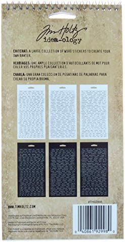 Chitchat Word Stickers by Tim Holtz Idea-ology, Black and White Matte Cardstock, 1088 Stickers, TH92998, 1/8"