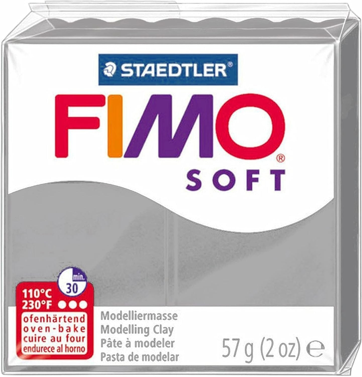 FIMO Soft Polymer Oven Modelling Clay - 57g - Set of 4 - Grey Tones