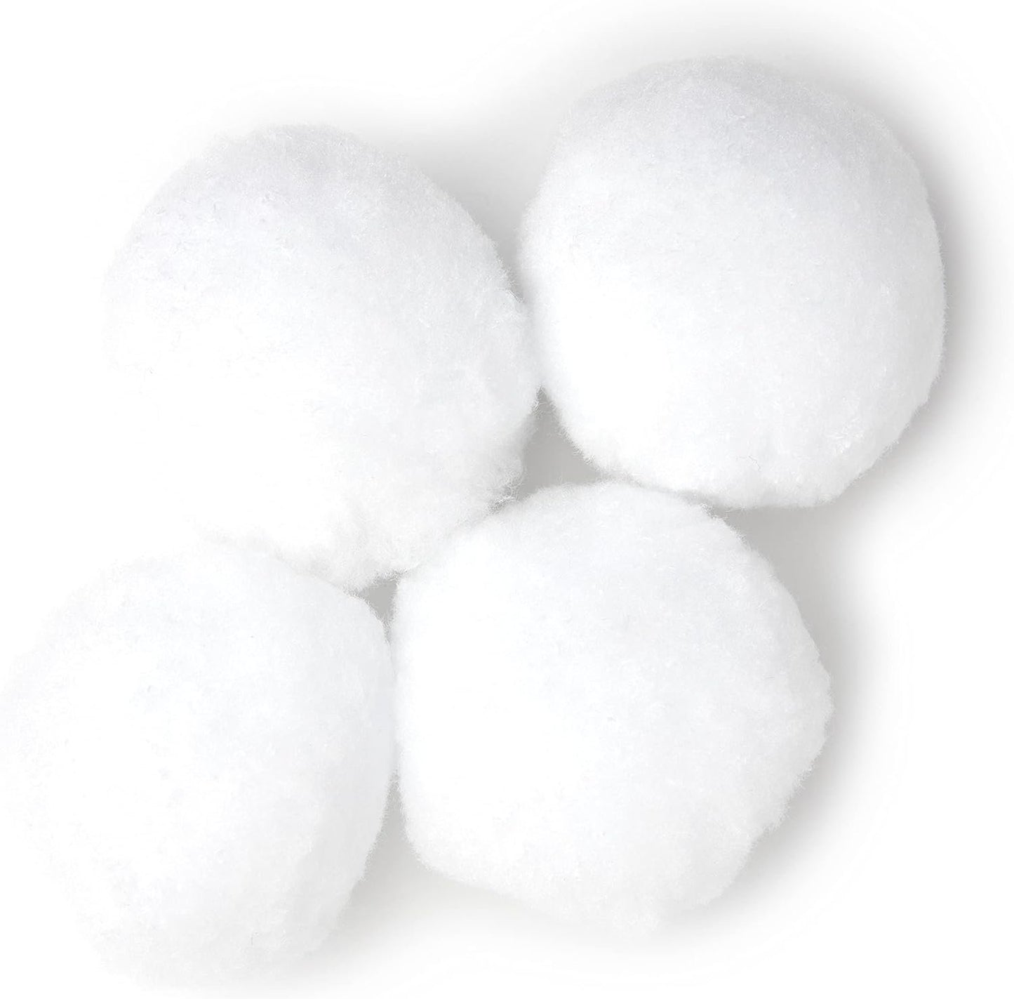 Cousin DIY White 3 inch Poms, 4 Pack