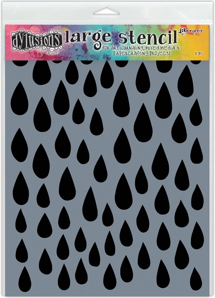 Ranger DYS52302 Dyan Reaveley's Dylusions Stencils 9"X12"Raindrops
