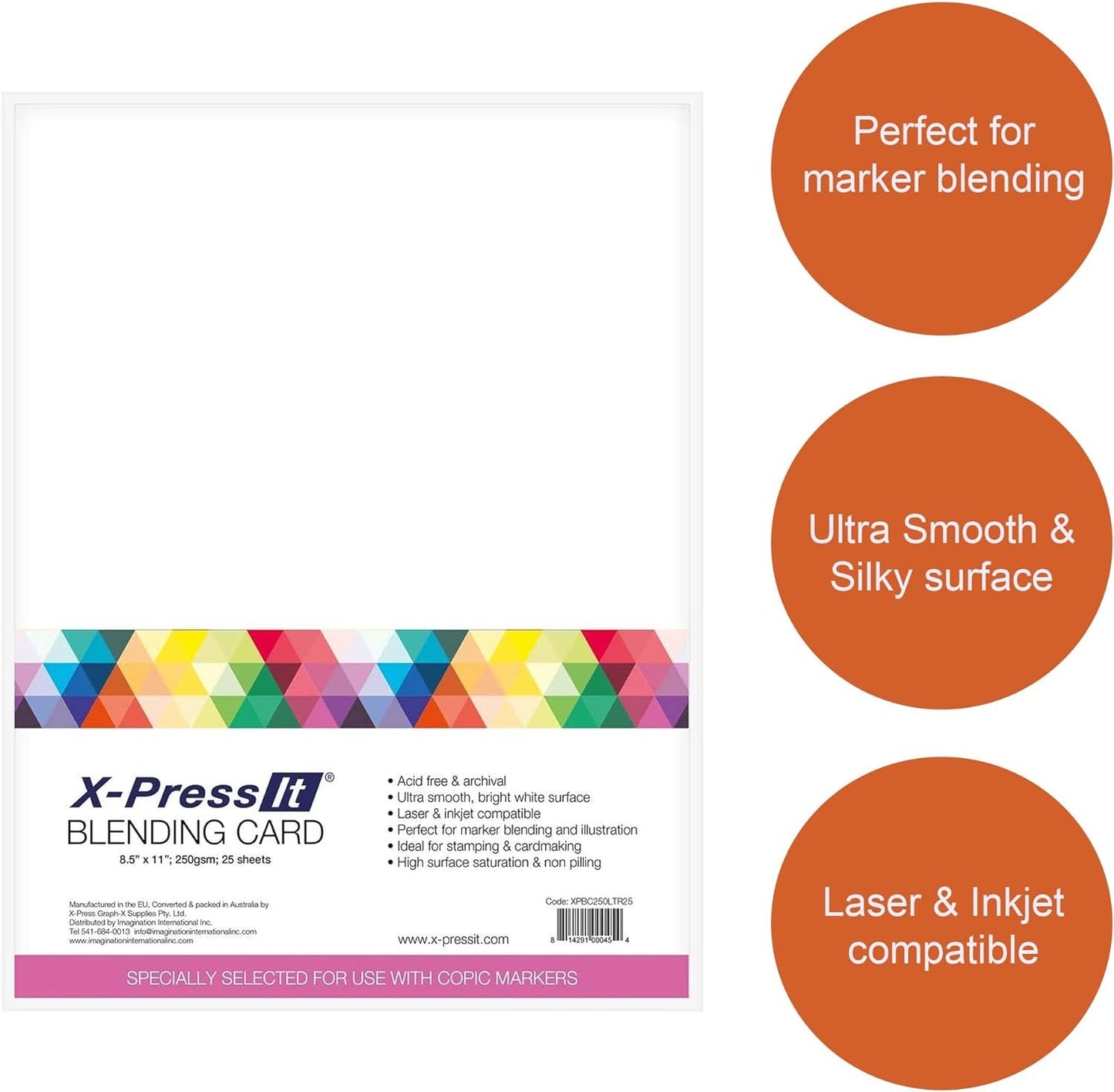 Blending Card Paper Bright White 8.5” x 11” 25 Sheets