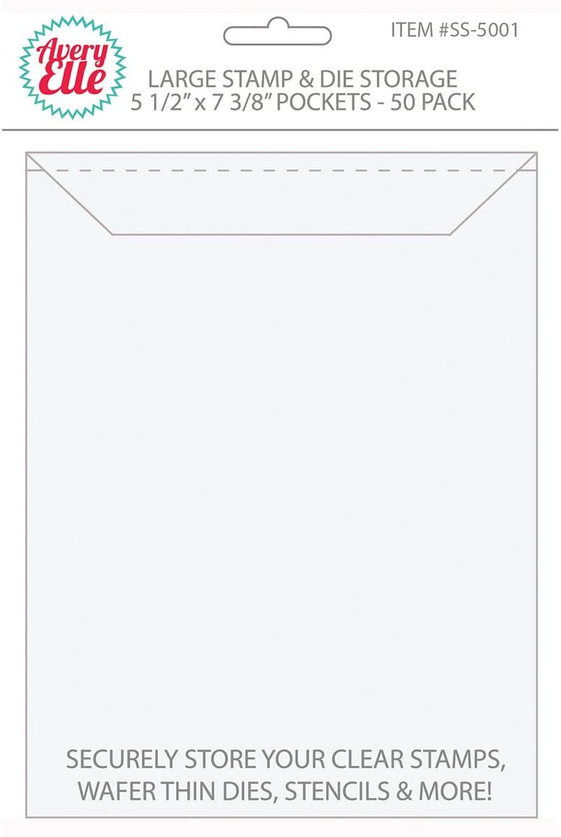 Avery Elle Stamp & Die Storage Pockets 50/Pkg Large 5 ½” x 7 3/8", Single Pack