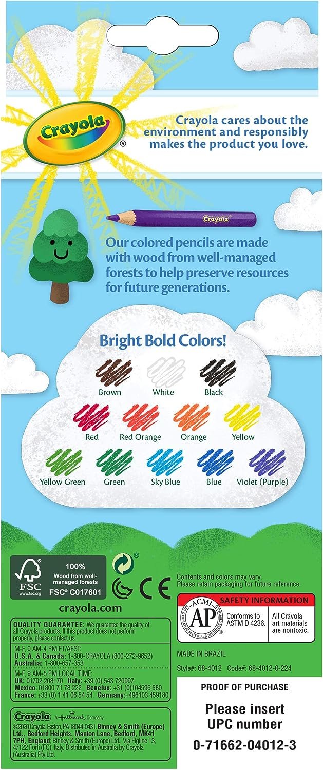 Crayola Colored Pencils, 12 Count, Colored Pencil Set