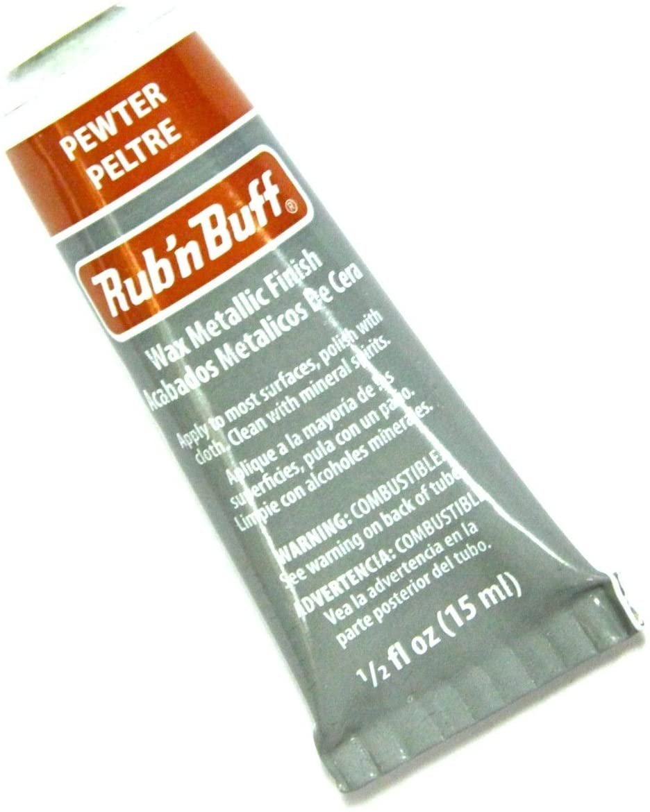 AMACO 76380A Rub 'n Buff Wax Metallic Finish, Pewter, 0.5-Fluid Ounce