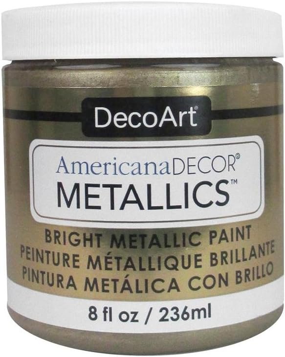Decoart Ameri Deco MTLC SteSilver Americana Decor Metallics 8oz Slvr, 8 Fl Oz (Pack of 1), Sterling Silver