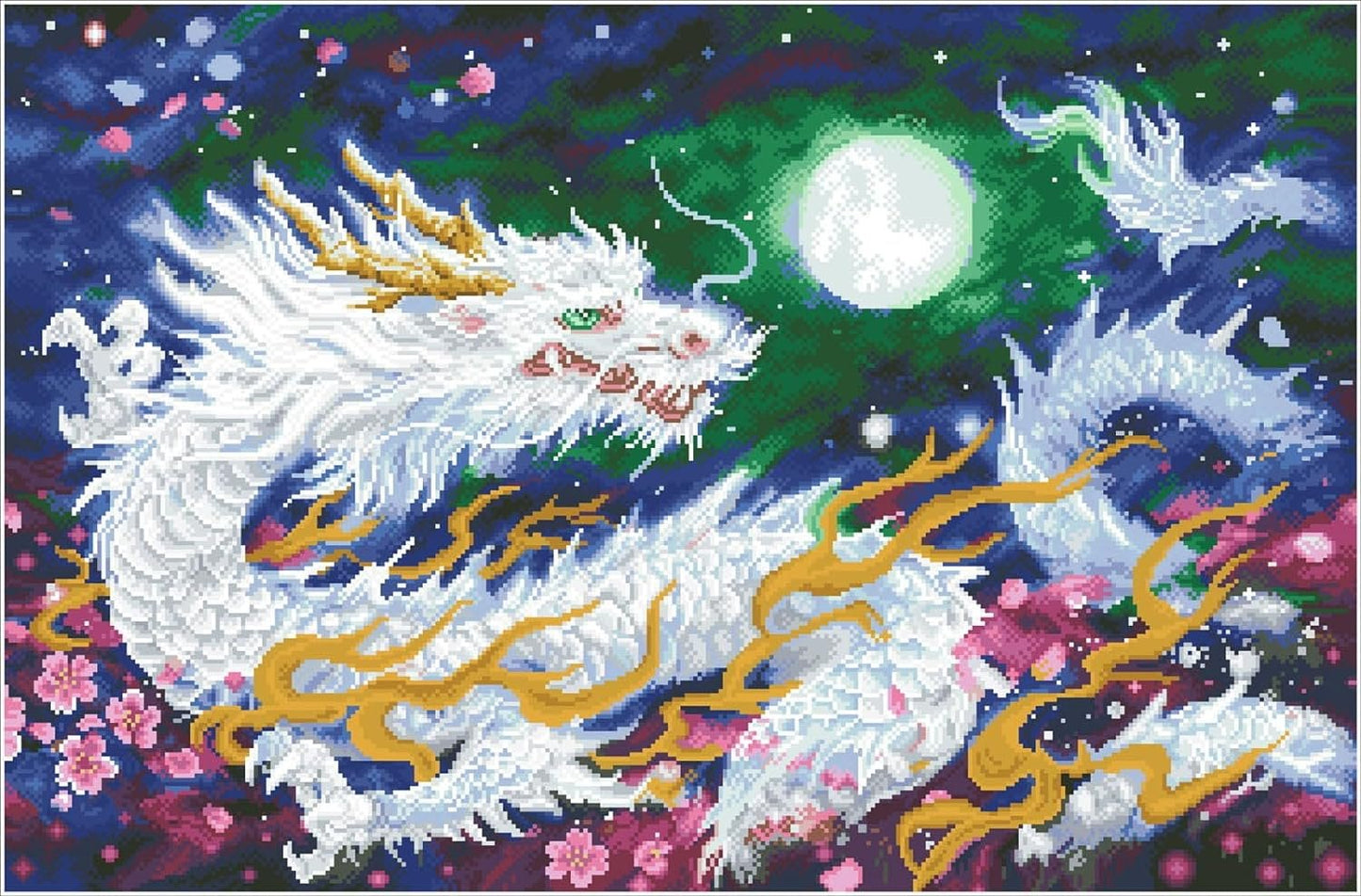 DIAMOND DOTZ® - Dragon Flame, Full Drill, Round Dotz, Diamond Painting Kits, Diamond Art Kits for Adults, Gem Art, Diamond Art, Diamond Dotz Kits, 35"x23"