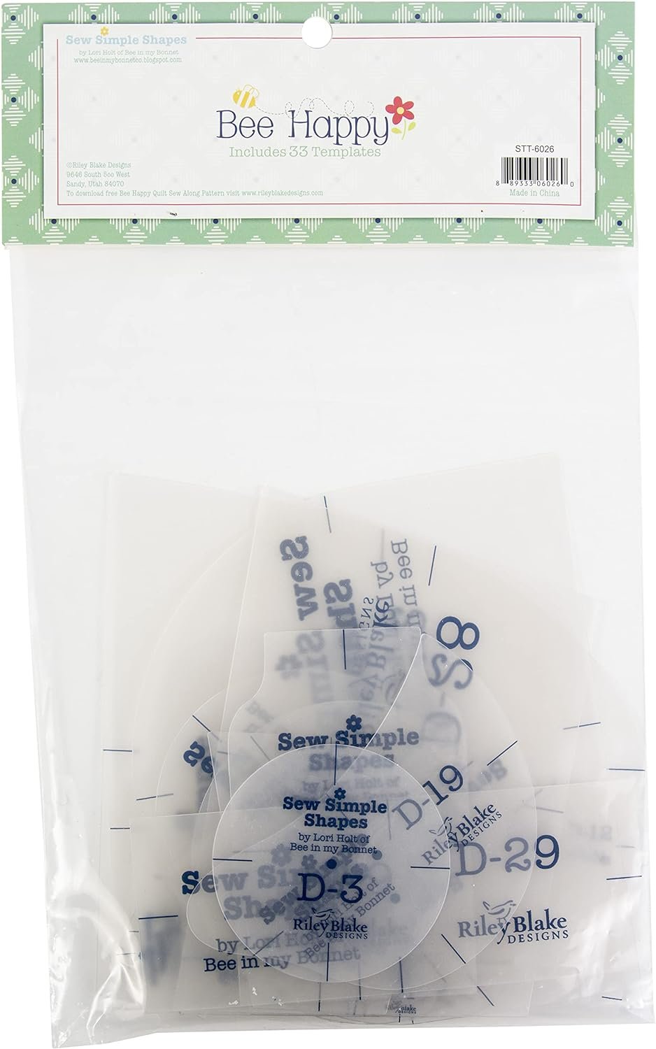 Lori Holt of Bee in my Bonnet Template Set, Bee Happy by Lori Holt 33/Pkg