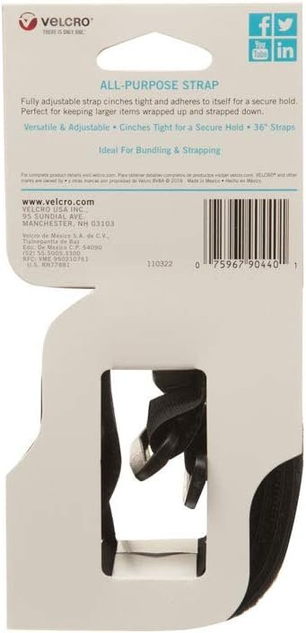 VELCRO Brand 90107 - All Purpose Straps - 18" x 1" All Purpose Strap, 2 Ct. - Black