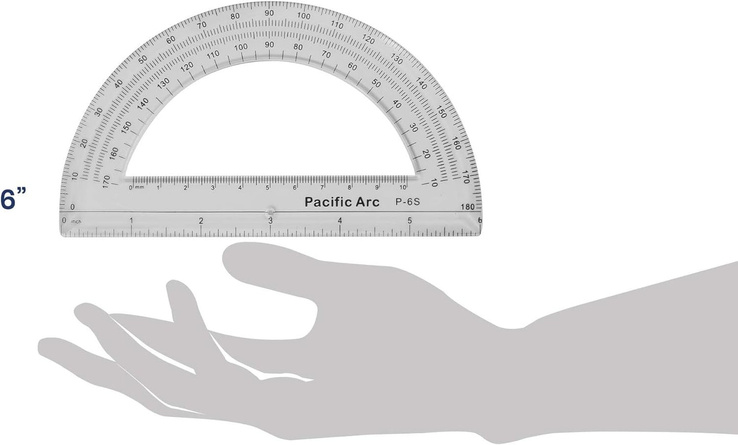 Pacific Arc's Parent Protractor Clear Ruler
