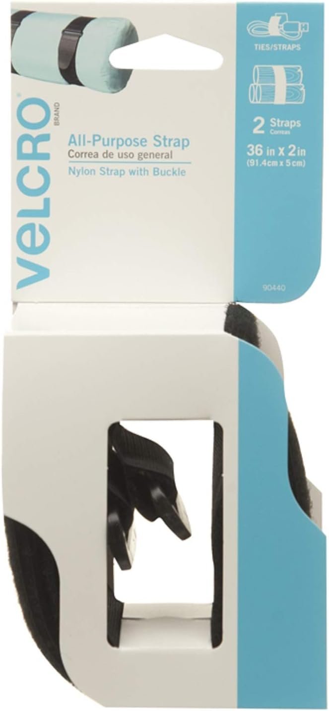 VELCRO Brand 90107 - All Purpose Straps - 18" x 1" All Purpose Strap, 2 Ct. - Black