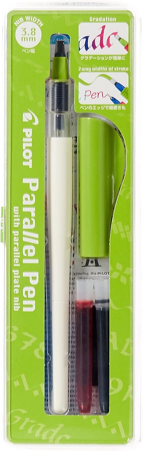 PILOT Parallel Calligraphy Pen Set, 3.8mm Nib with Black and Red Ink Cartridges (90052)