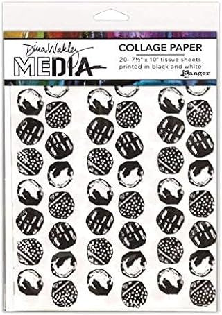 Ranger Dina Wakley Media Collage Tissue Paper 7.5"X10" 20/Pkg-Backgrounds