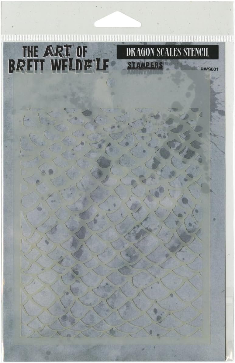 Stampers Anonymous Brett Weldele Dragon Scales Stencil