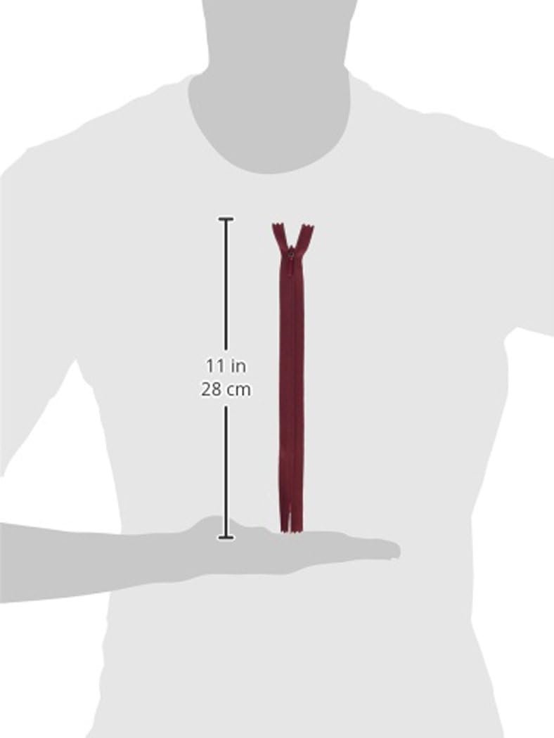 Coats Thread & Zippers F8414-039B Invisible Zipper, 12" to 14", Barberry Red