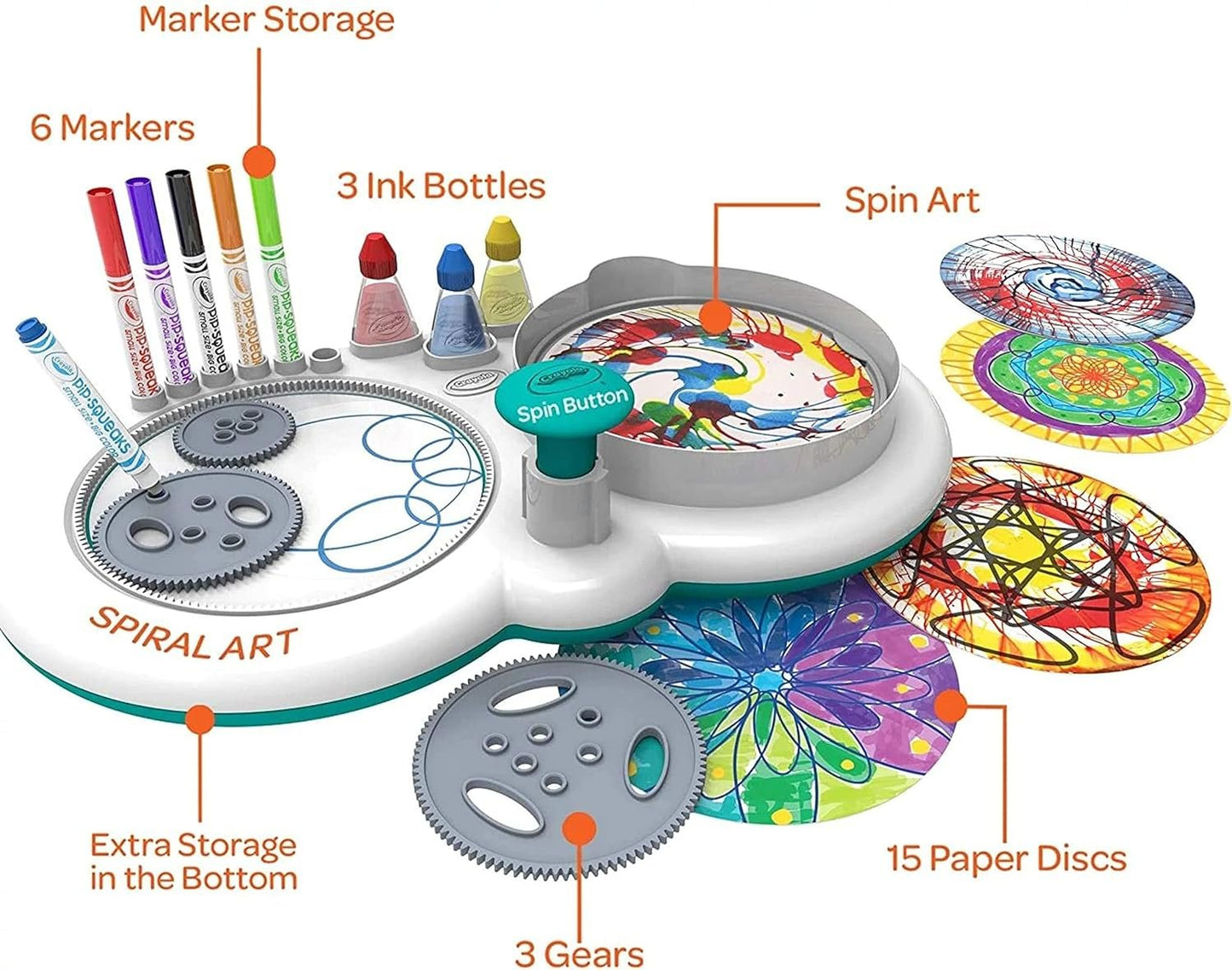 Crayola Spin & Spiral Art Station, DIY Crafts, Toys for Boys & Girls, Gift, Age 6, 7, 8, 9