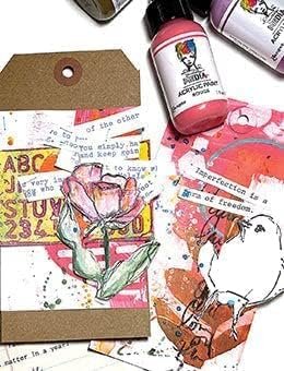 Dina Wakley Media Dina Wakley - 2022 Heavy Body Acrylic Paints - Rouge, Fir, Orchid, Sage, Syrup & Tangelo - 6 Bottle Set