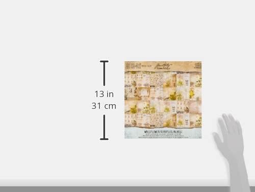 Tim Holtz Idea-ology Paper Stash, Vellum, Wallflower, 18-Sheet Pack, 12 x 12 Inches Each, (TH93148)