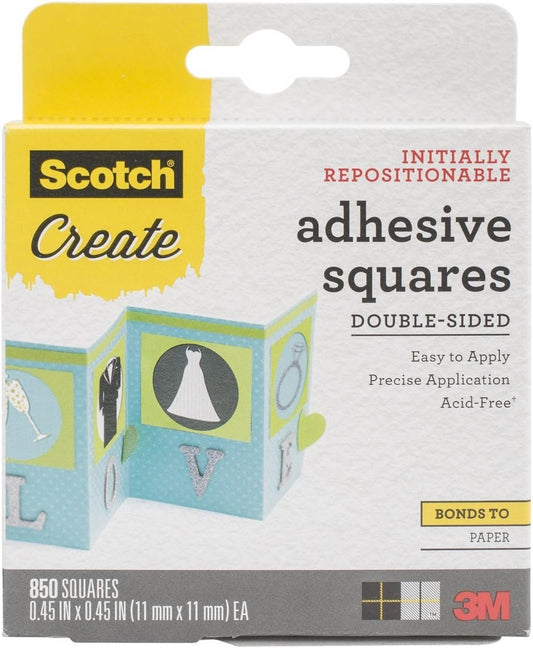 Scotch 3M Create Adhesive Squares (Double-Sided), 0.45-Inch-by-0.45-Inch - 009-850