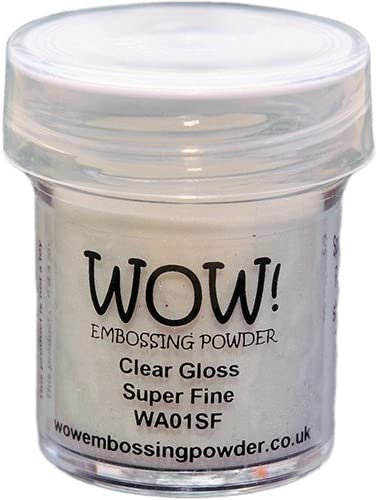 Wow! Embossing Powder Black and White Bundle: Primary Ebony, Opaque Bright White, White Pearl, Clear Gloss, 15ML