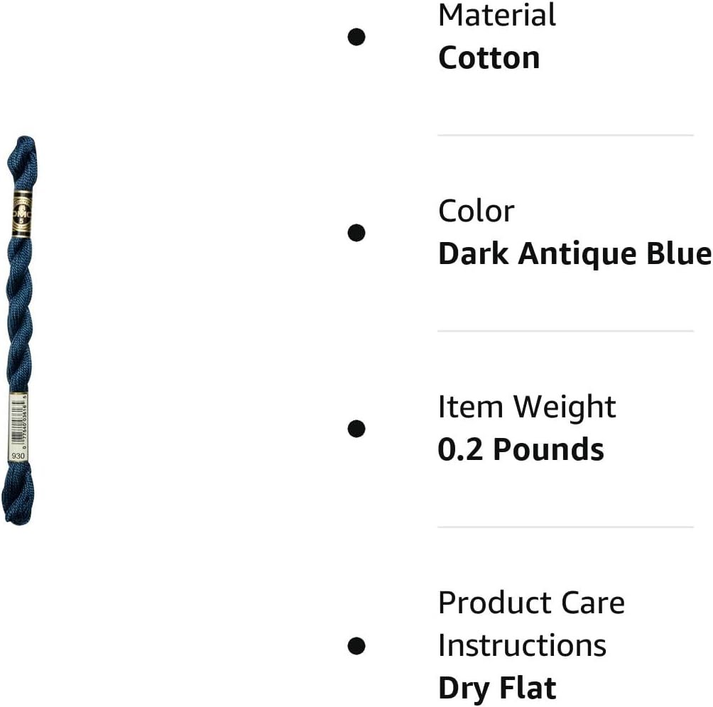 DMC 115 3-930 Pearl Cotton Thread, Dark Antique Blue
