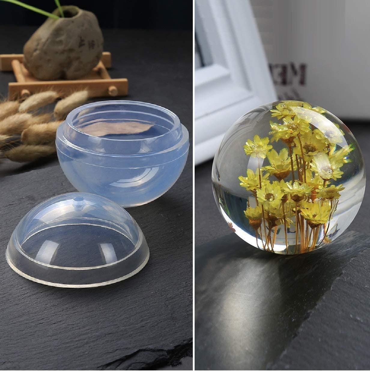 Pixiss Gem Stone Resin Molds 7Pcs Silicone Quartz Crystal Molds for Resin,Multi-Facet Gemstone Resin Molds,Epoxy UV Resin Molds for Resin Jewelry,Resin Art Craft