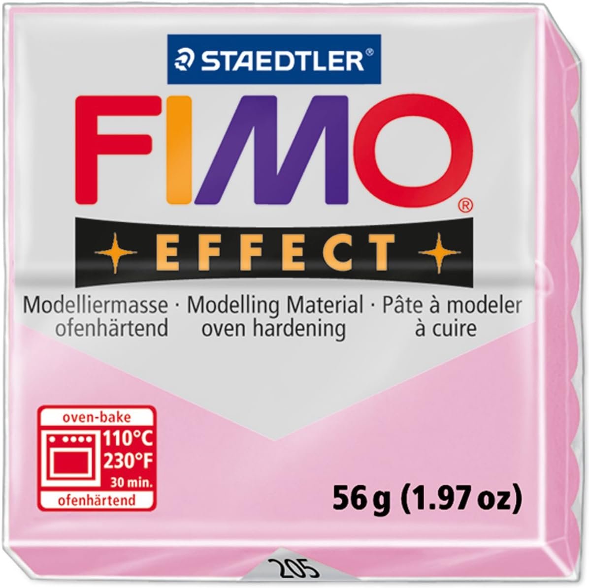 Staedtler Fimo Effect Polymer Clay 2oz-Light Pink