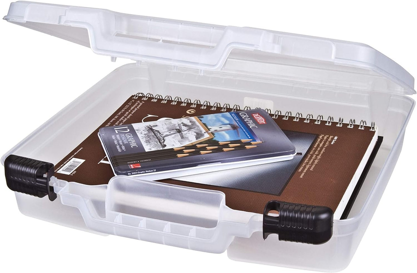 ArtBin 6960AB Quick View Deep Base Carrying Case, Portable Art & Craft Storage Box, 14.5" x 15", Clear