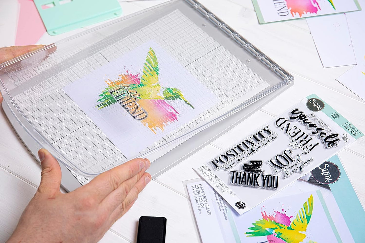 Sizzix Stencil & Stamp Craft Cardmaking | 664896 Tools, Mulitcolour