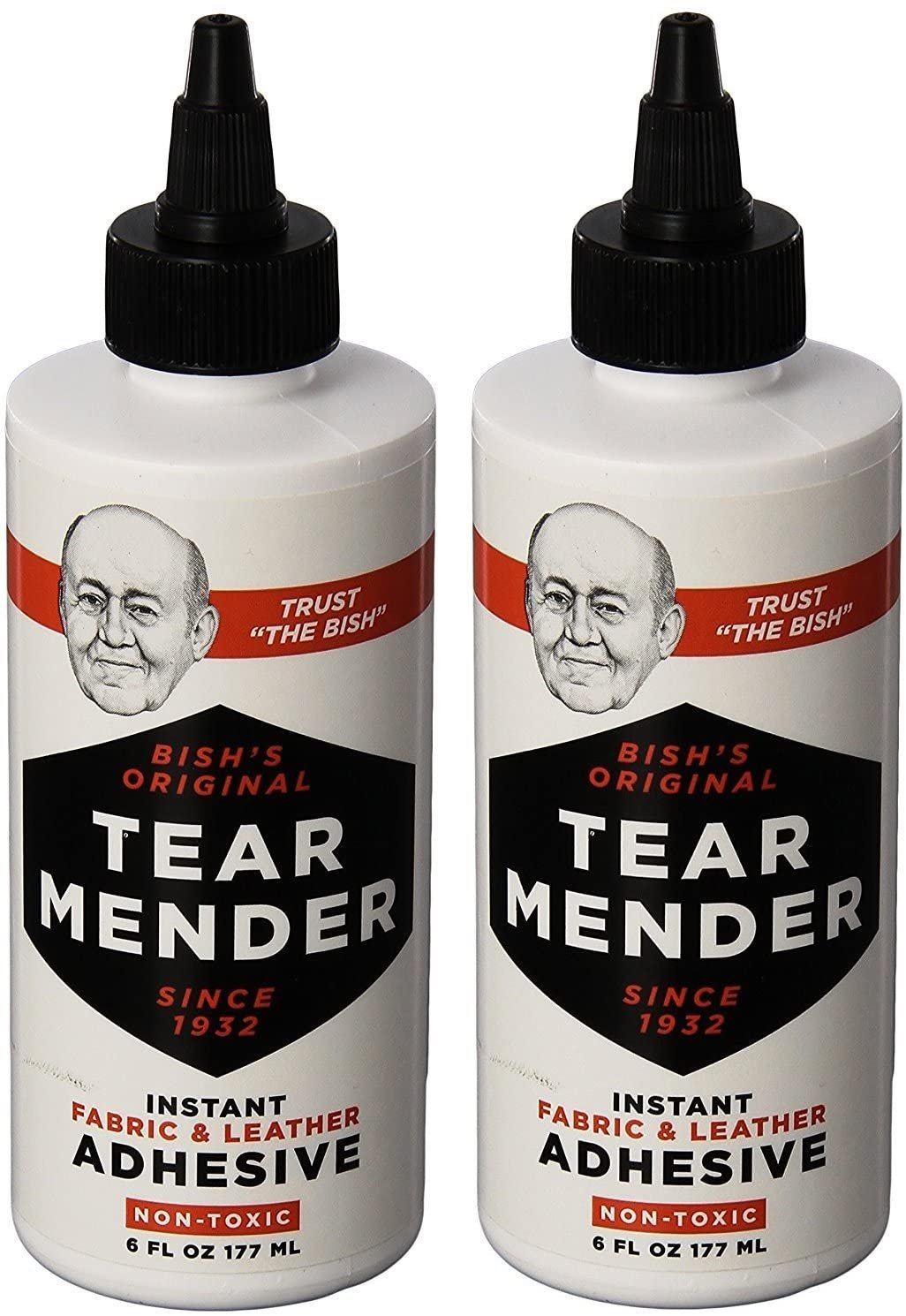 Tear Mender TG-6 Bishs SyGzQO Original Tear Mender Instant Fabric and Leather Adhesive, 6 oz (Pack of 2)