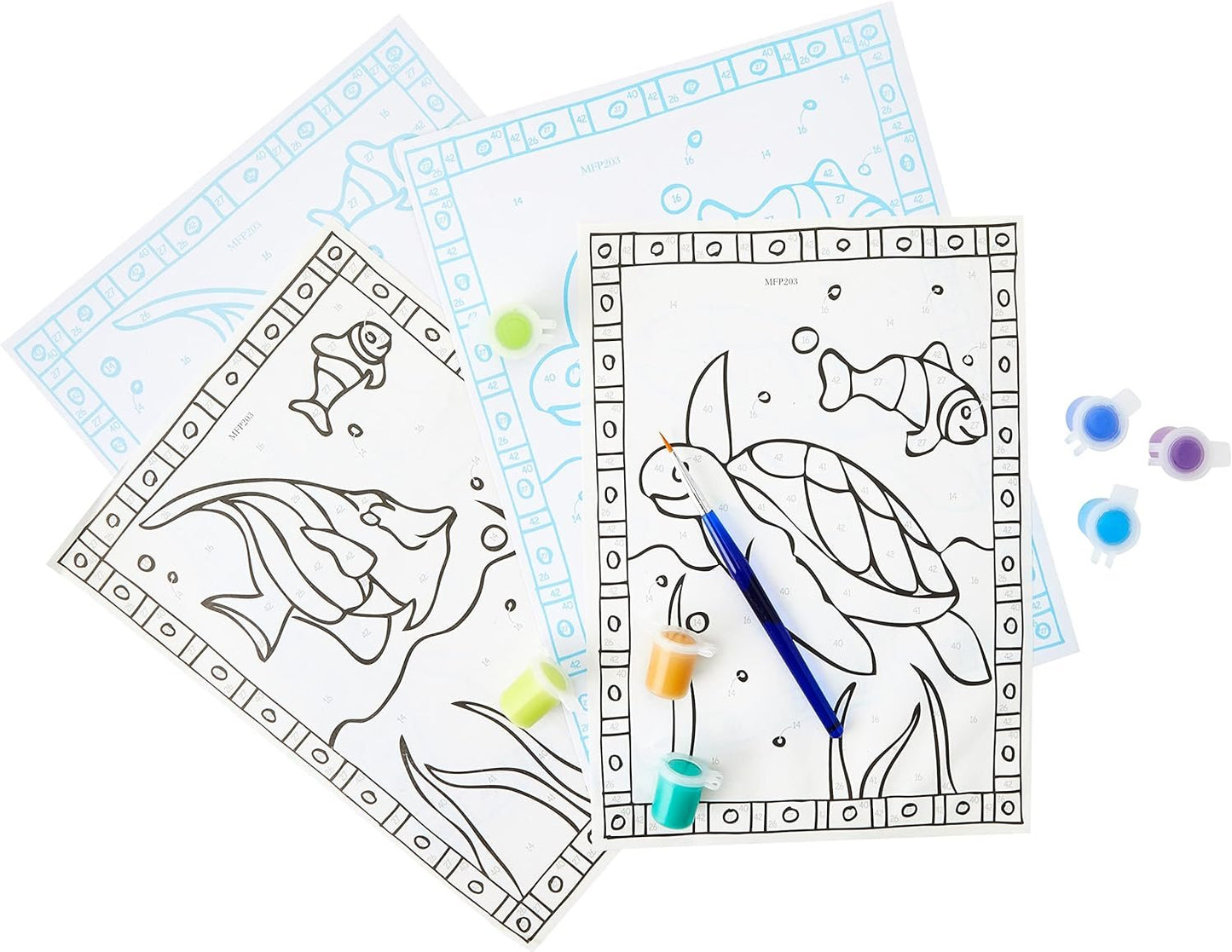 Royal Brush My First Paint By Number Kit 8.75 by 11.375-Inch-Sea Turtle and Fish, 2/projects(422094)