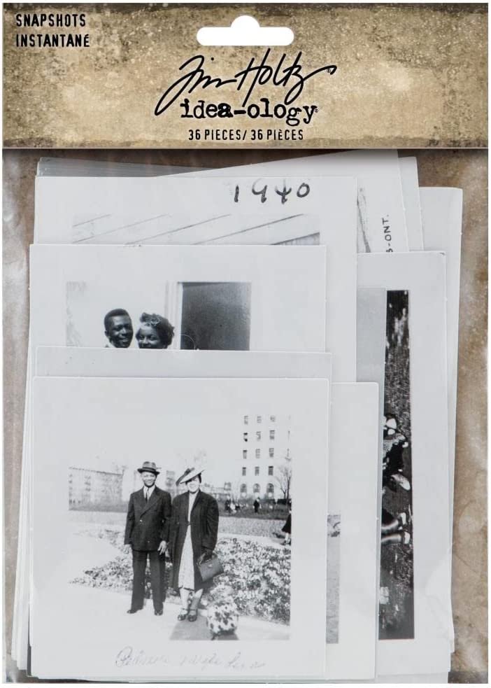 Tim Holtz Idea-Ology 2022 Backdrops Volume #3, Transparent Things, Eccentric Remnant Rubs and Snapshots - 4 Item Bundle, Ivory
